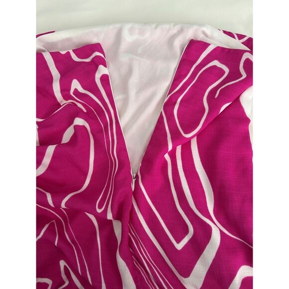 EUC Le Lis Collection Strapless Retro Ruched Pink Swirl Bodycon Mini Dress-Small - Picture 6 of 9